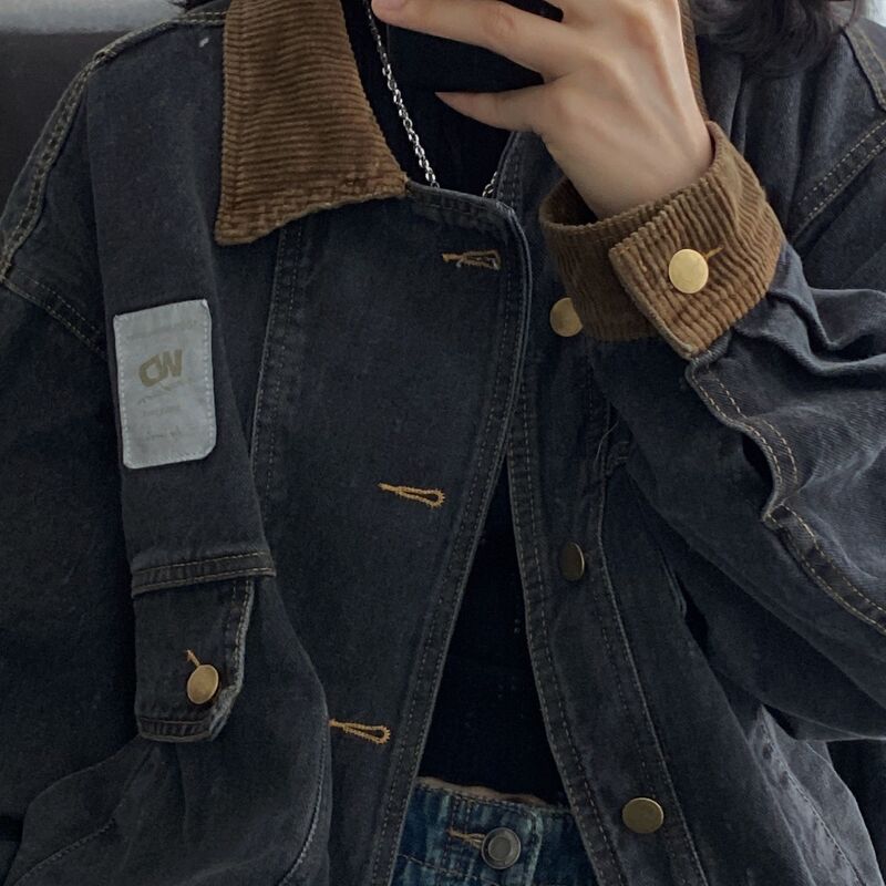 American Chic Denim Jacket Men's 2025 Autumn and Winter New Popular Style Lazy Style Loose Design Niche Jacket Top