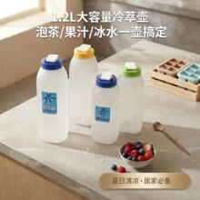 韩式磨砂冷萃壶食品级PP材质耐热防爆泡茶果汁冰水家用商用两相宜