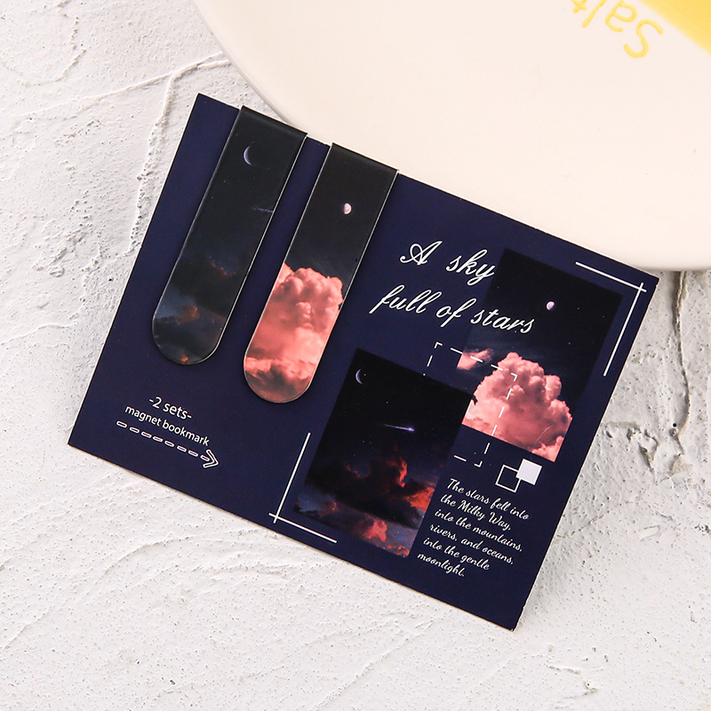 2 piezas en el paisaje rojo imán marcador magnético clip de marcador magnético pegatina encantadora papelería para estudiantes regalos para niños