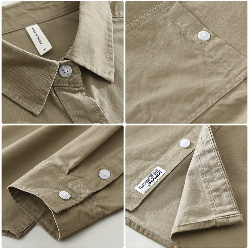 New Workwear Long Sleeved Shirt, Fashionable And Versatile, Artistic And Casual Loose Top, Men's Clothing_viptrois.com