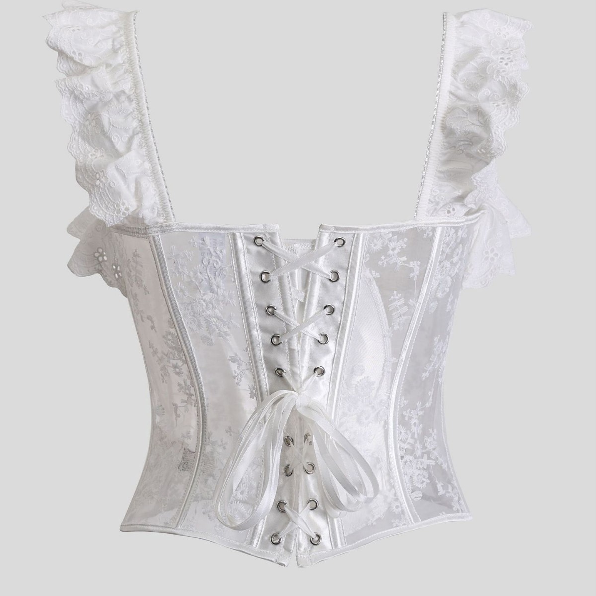 Nuevo encaje transpirable tela de malla de hueso de pez tendencia de soporte de pecho sexy ropa de plástico suministro de comercio electrónico transfronterizo