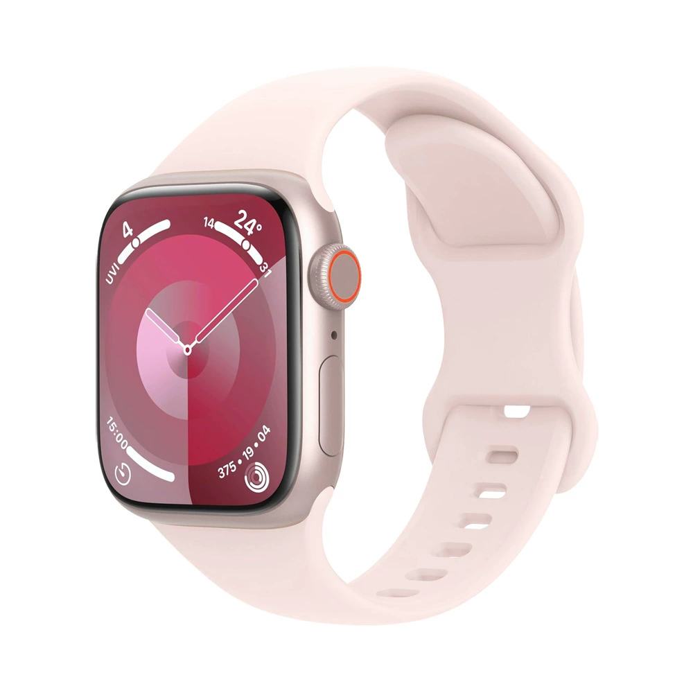 Силиконовый браслет (для Apple Watch) совместимый 38–49 мм, подходит к Series 1–9 и Ultra 2, легкие цветовые варианты