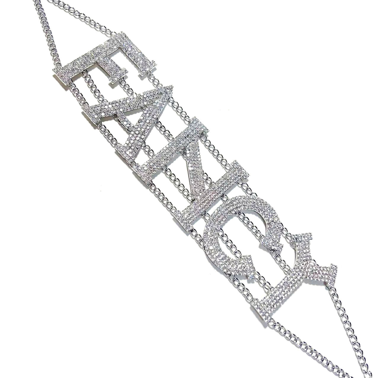 Multi Layer Hip Hop Choker With Rhinestone Letter Charm_voghion.com