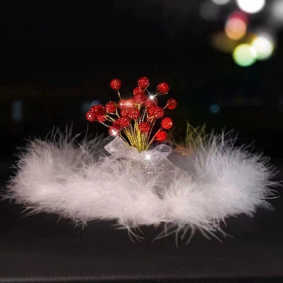 Net red decorative ornaments – Other Automotive Interior Supplies - red-camellia-wool-pad