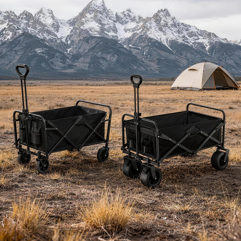 Outdoor camping cart, special folding mobile cart for night market stalls, portable large multi-functional handcart