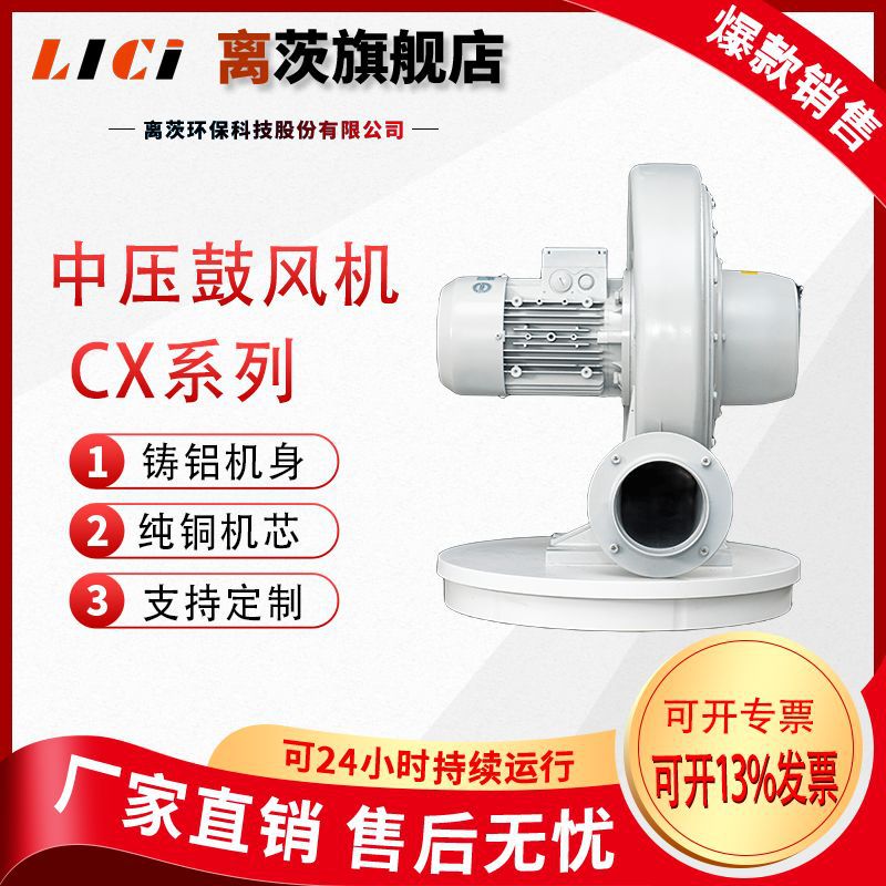离茨CX-125引风风机低噪音离心中压风机生物发酵肥送风中压鼓风机