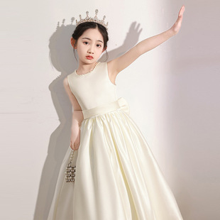 Girl's Dress Princess Dress Big Children's Champagne Piano Costumes Children's Small Host Costumes