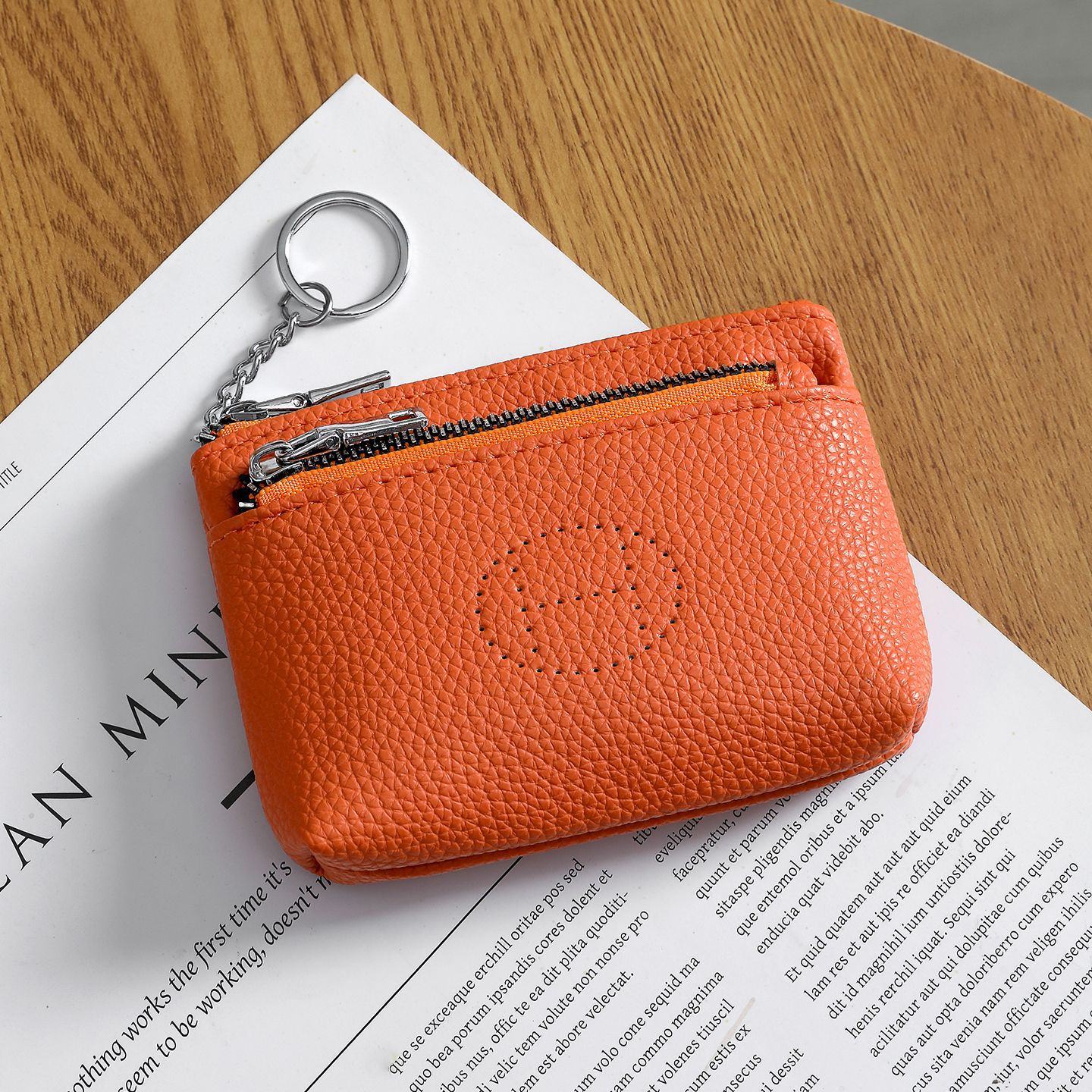 Nueva bolsa de cambio de cuero suave para mujeres, cuero suave de alta calidad, doble cremallera, llave de gran capacidad, bolsa pequeña para mujeres