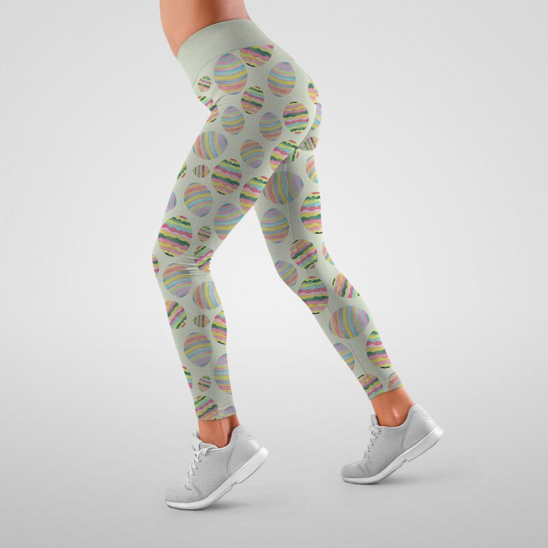 2022 New Women's Tight Yoga Pants Easter Print Skin-friendly High Waist Hip-lift Sports Fitness Trousers