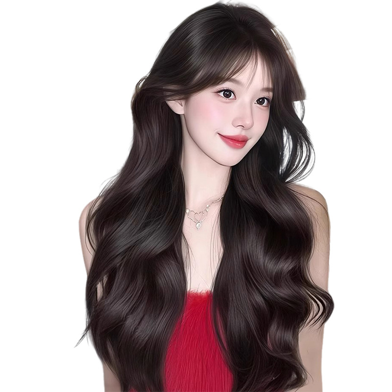 Peluca de malla para el cabello gratis, cabeza de cráneo alto y esponjosa femenina, ondas grandes naturales, película de reemplazo ligera y delgada, no es necesario usar película de peluca de malla para el cabello