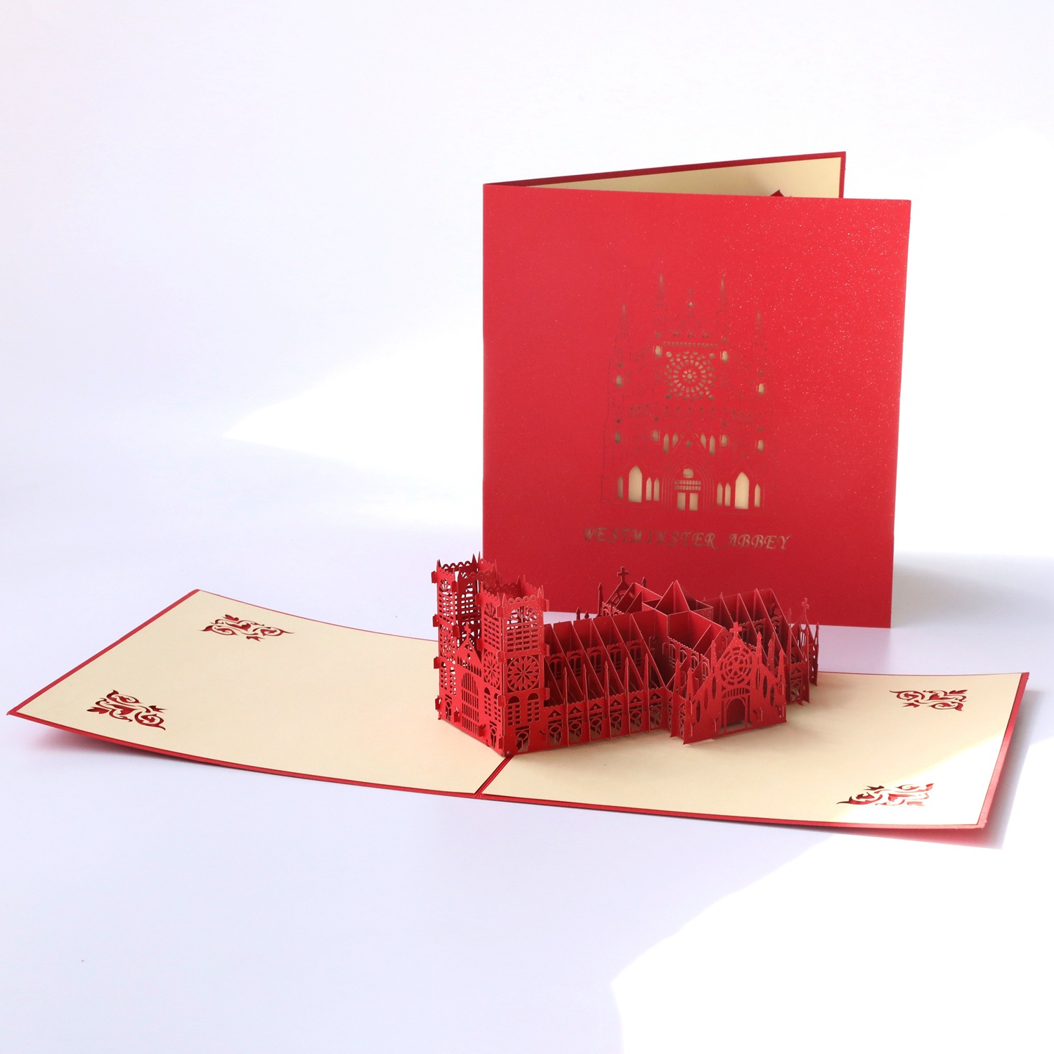 礼道3D手工贺卡威斯教堂感恩节商务礼品祝福旅游纪念明信卡批发