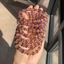 天然紫黃晶手鏈女士簡約碟珠切角度水晶串珠手鏈ins 跨境配飾