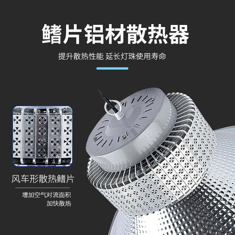 Cross-border wholesale LED edge fin sheet industrial lighting high-power industrial pendant light indoor gym ceiling light