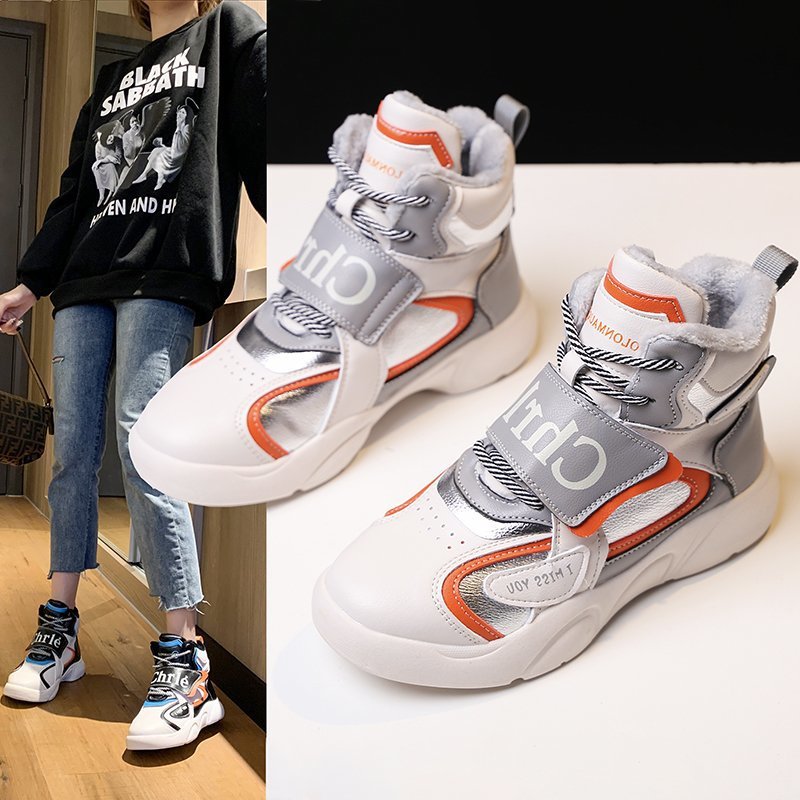 High shoes women 2020 winter new pattern leisure time gym shoes new pattern Plush With cotton keep warm Diddy