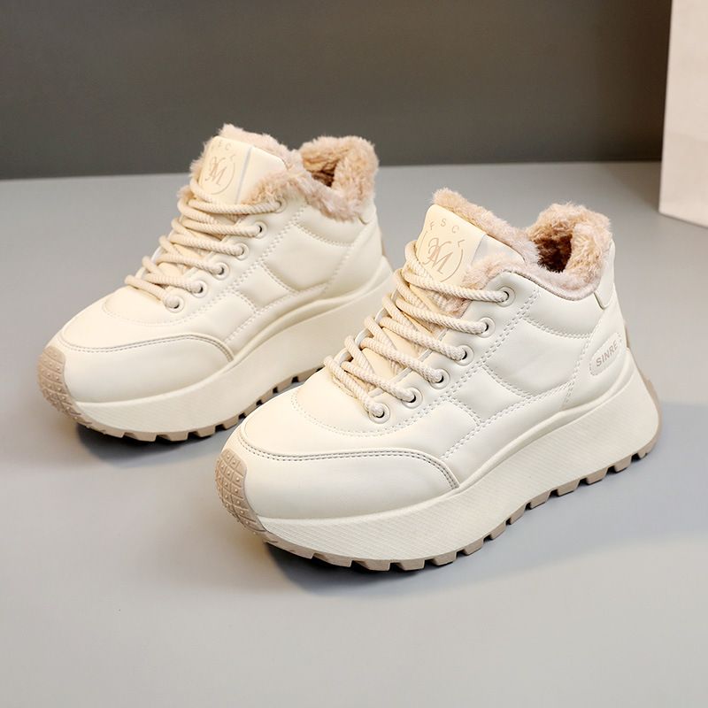 Gm6601 New New Winter Thick-Soled Cotton Shoes With Fleece, Warm Height-Increasing Sneakers, Student Sports Shoes,_voghion.com