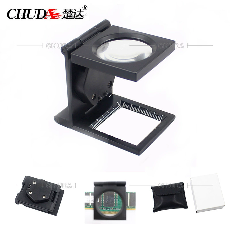 Chuda 9005B с источником света 10-кратное складывание шкалы основы и плотности утка в соответствии с измерением ткани голубиный глаз Светодиодное увеличительное стекло