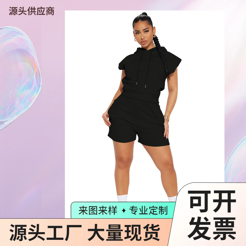 Fashion 2023 Spring Trend Street Trend Women's Clothing Polyester Sleeveless Fashion Casual Suit Factory Direct Sales