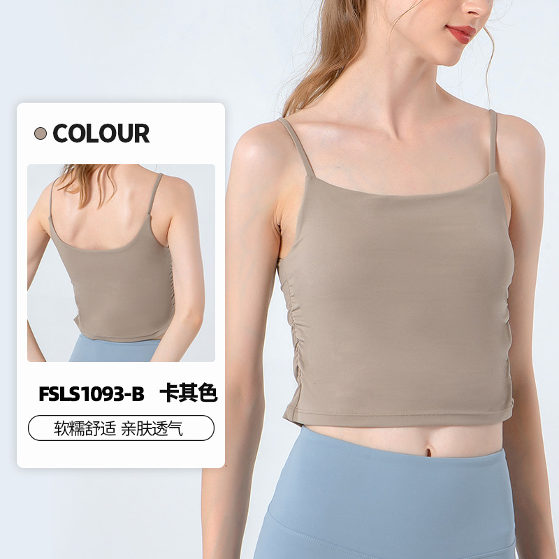 Lulu ropa interior deportiva de una pieza para mujer cintura plisada entrenamiento fitness sujetador sexy sling yoga chaleco