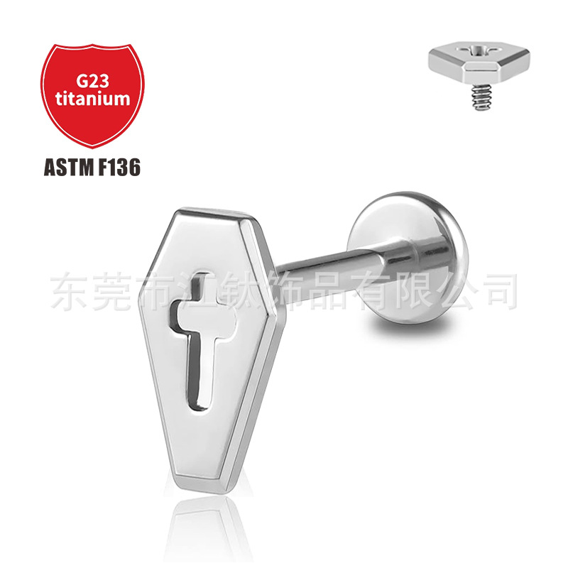 Pointed titanium steel lip stud product view
