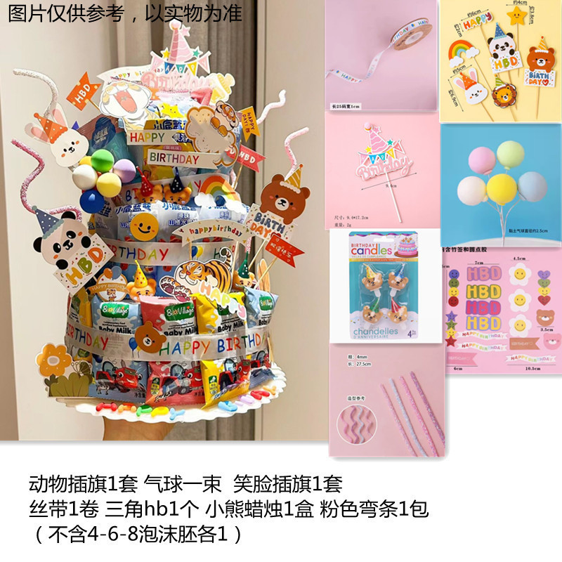零食蛋糕diy材料装饰泡沫胚模型小红书同款儿童创意插件插牌装扮|undefined