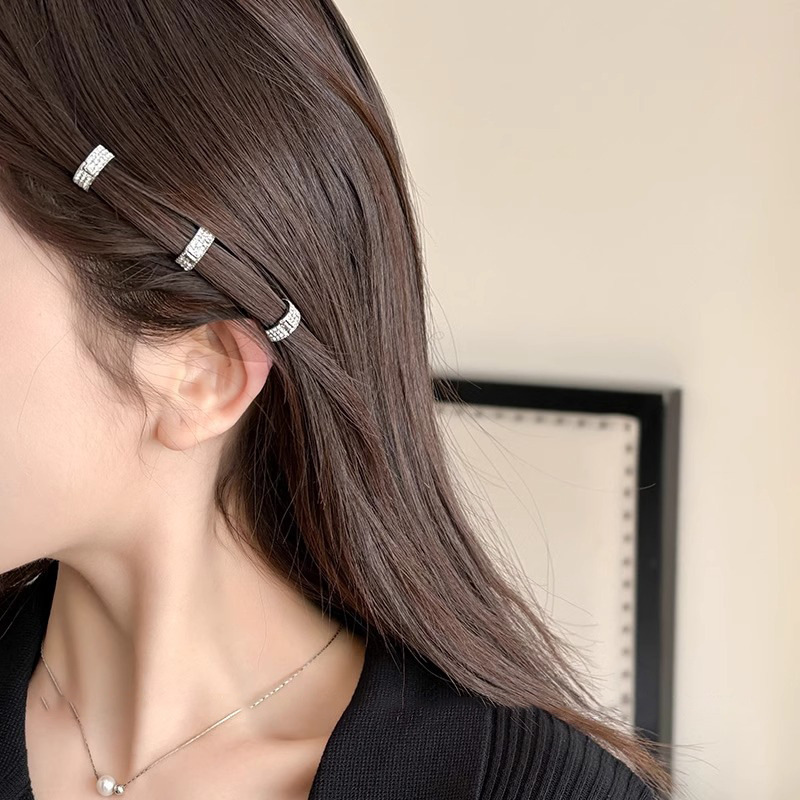 Yu Shuxin con el mismo tipo de perno de diamante de metal redondo broca de cabello frisa clips de la frente de la mujer clips de cabello pequeño toque