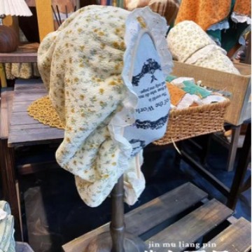 Jinmu Liangpin Large Pastoral Lace Edge Floral Women, Thickened, Water-Absorbent, Quick-Drying Turban, Shower Cap For_voghion.com