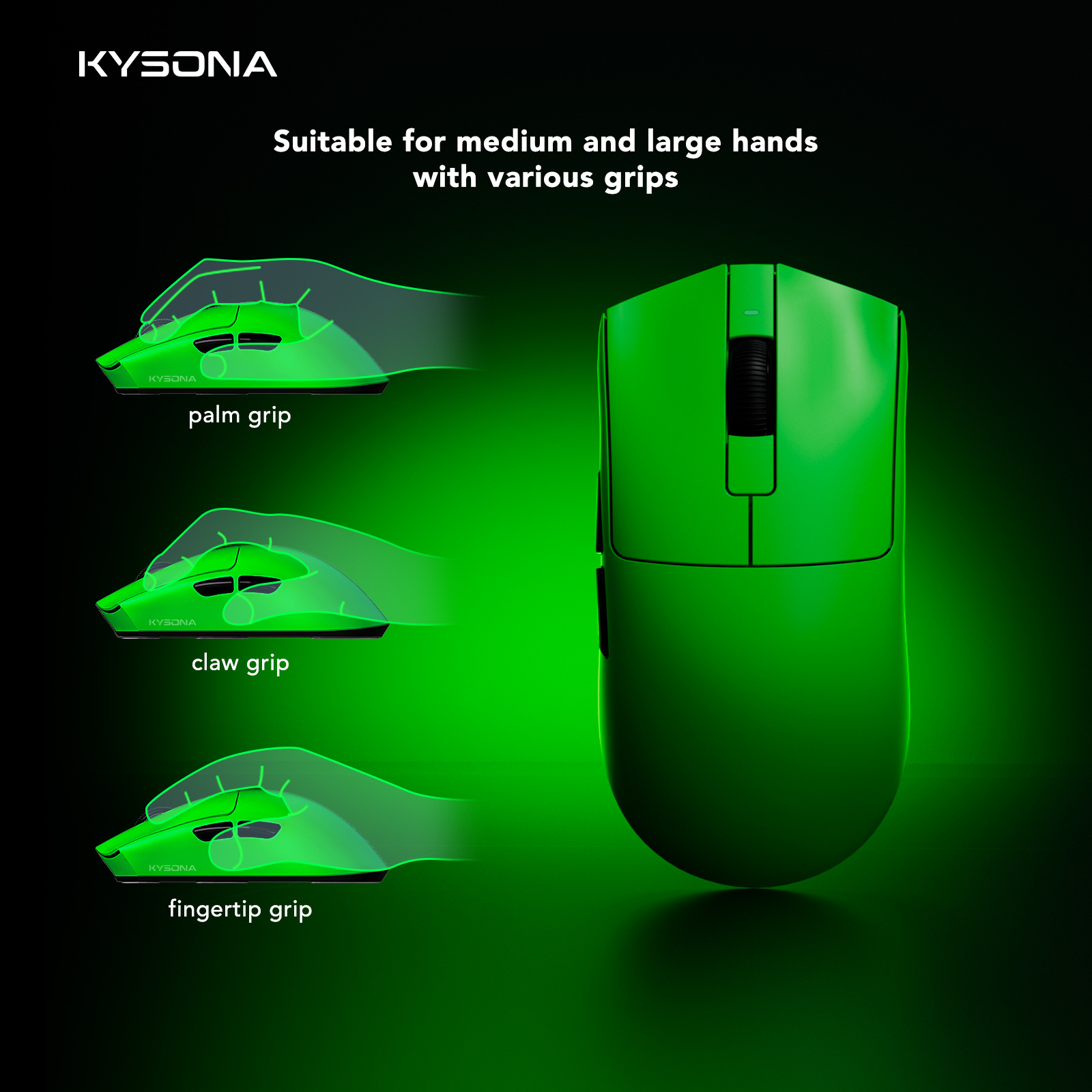 KYSONA Lightweight wireless mouse, sensor charging, laptop, official flagship store