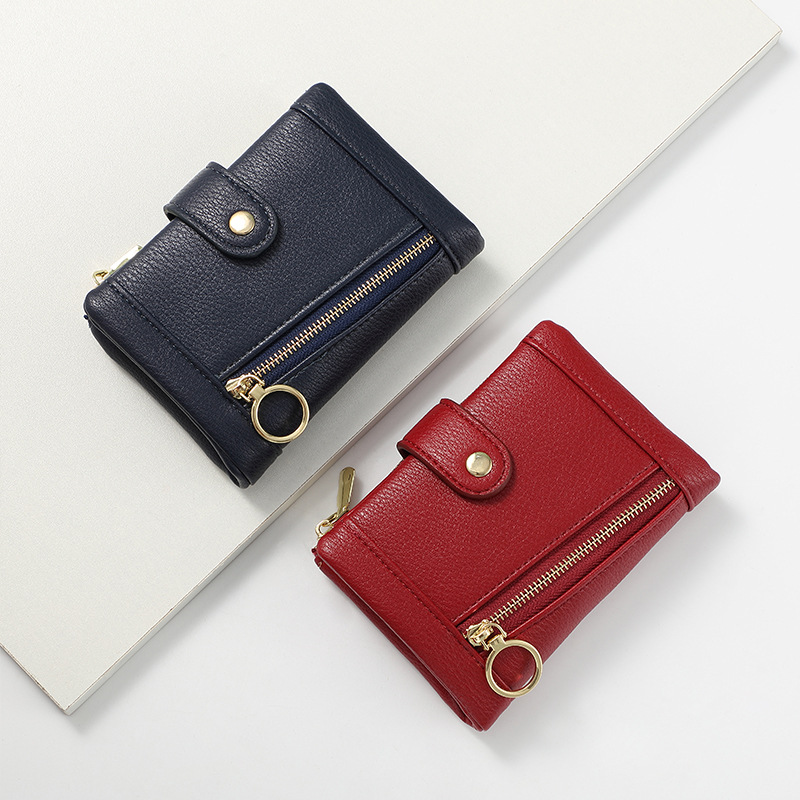 Haitao cartera femenina monedero estudiante embrague plegable cartera moda color sólido cartera de las mujeres corto al por mayor