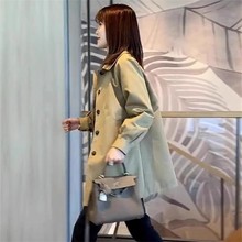复古卡其色风衣外套女春秋时尚小个子中长款气质上衣