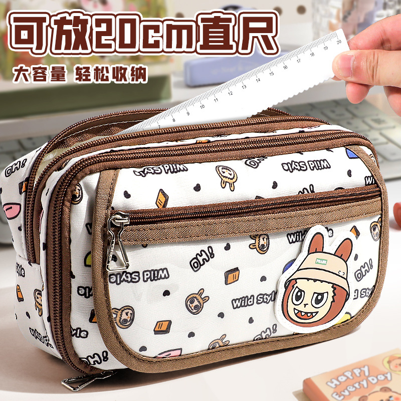 Nuevo bolso de lápiz de alto valor visual de gran capacidad caja de papelería para estudiantes de secundaria secundaria niños súper fuego caja de lápiz conjunto 2026 edición