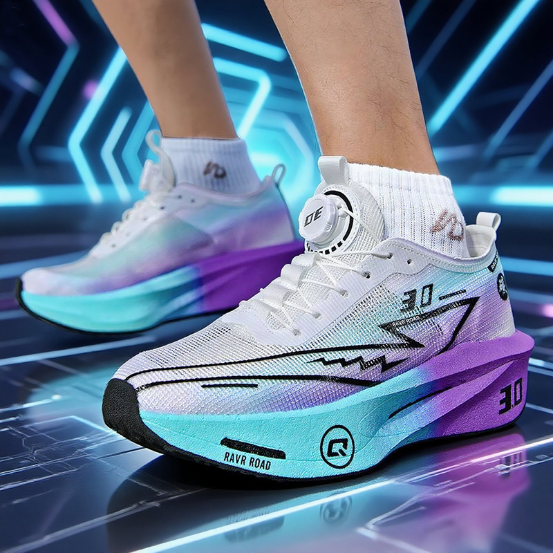 Parent-Child Racing Running Shoes for Male Students, High School Entrance Examination Training, Track and Field Carbon Plate Sports Shoes, New Breathable Shoes for Middle-Aged and Older Children