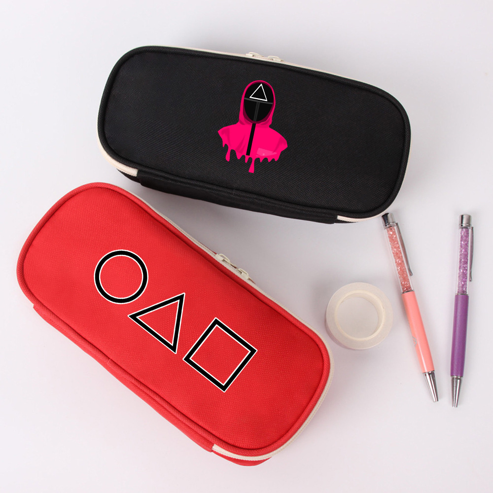 鱿鱼游戏Squid Game笔袋跨境周边帆布文具袋零钱包拉链收纳笔盒
