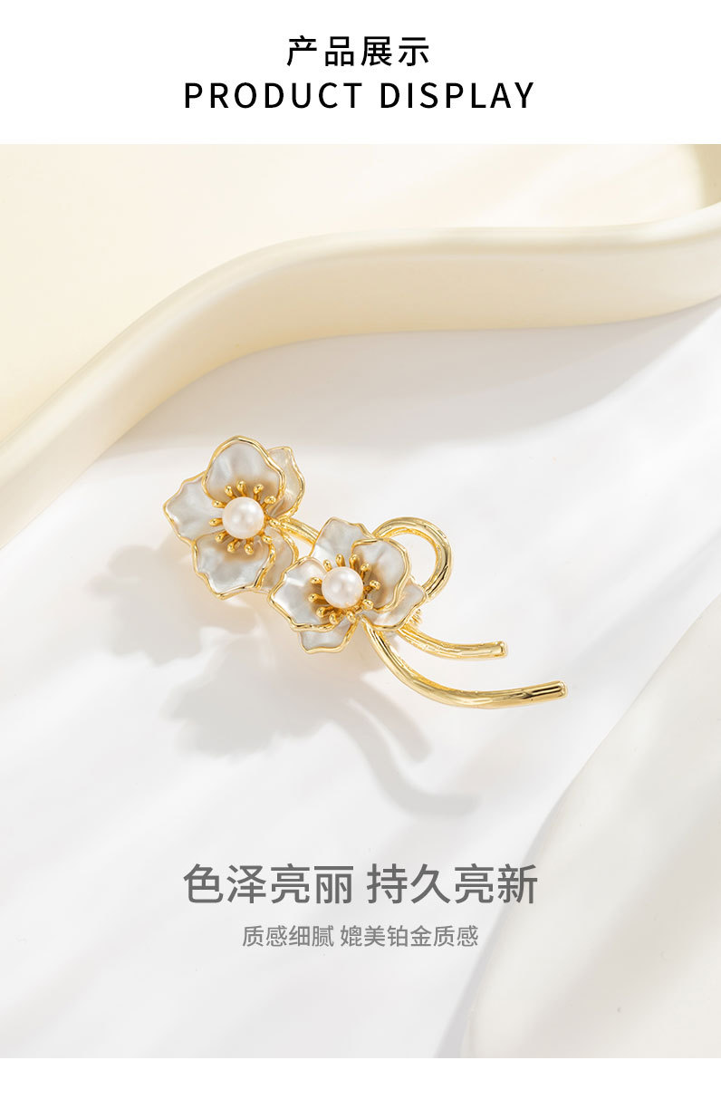 现货复古高级感花朵胸针女电镀真金环保高档别针新款轻