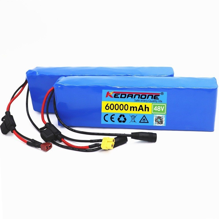 電動自転車バッテリー 48v 60Ah 18650 リチウムイオンバッテリーパック 13 シリーズ 2 パラ + 充電器|undefined