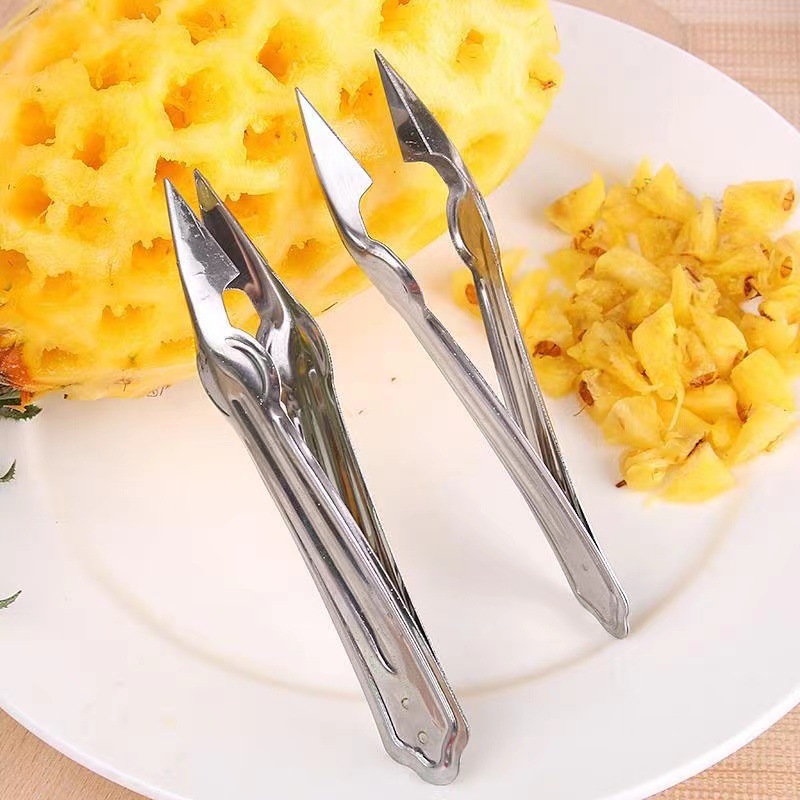 菠萝刀削菠萝神器去眼器三角夹子削皮刀不锈钢挖眼夹家用工具