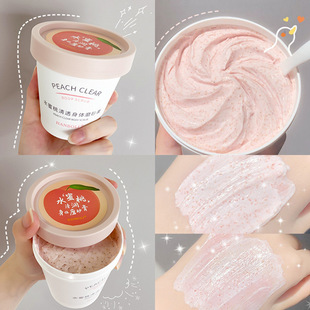 Peach Body Scrub Ready-Made Cleansing, Softening and Exfoliating Mud Treasure Ice Cream Scrub Wholesale Delivery