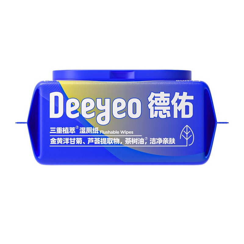 德佑三重植萃湿厕纸L码80片/包温和不刺激不连抽不易破可冲散正品|undefined