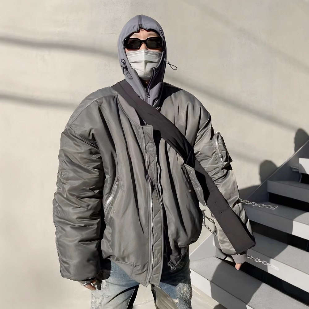 Grailz 飞行夹克棉服拉链休闲棒球服小众外套高级设计感棉衣冬季