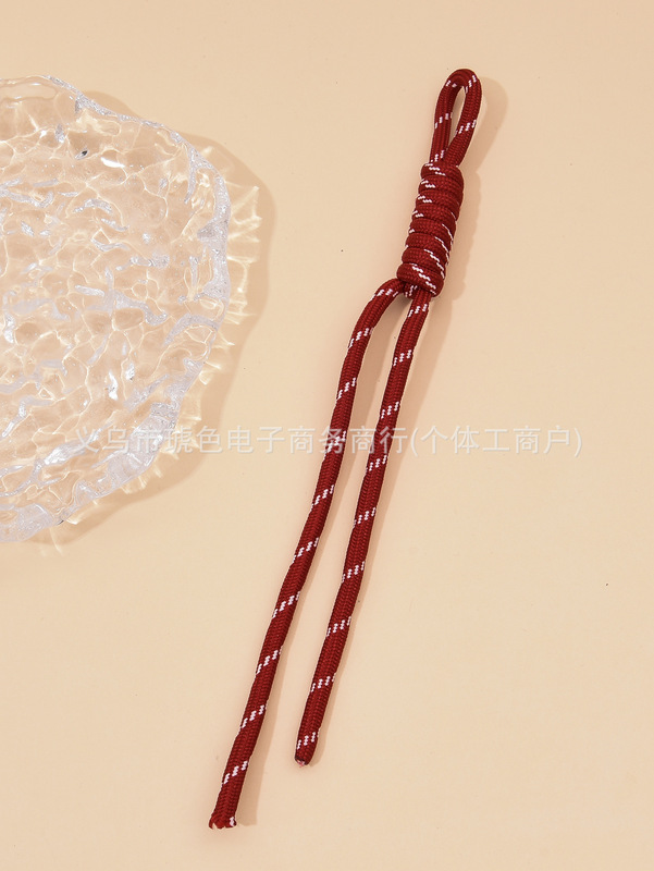 网红miu包包系挂绳时尚手工编织彩色打结细绳手机挂饰钥匙扣挂|undefined