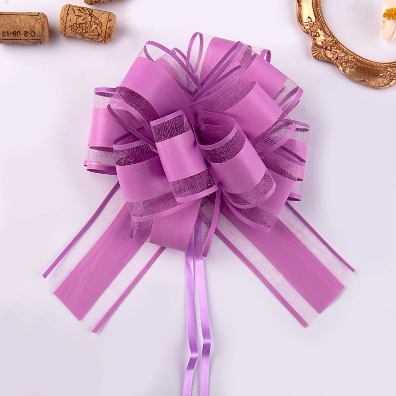 Comercio exterior transfronterizo 50 gran hilo de nieve elegante color natural bola flor Navidad regalo flor embalaje color sólido guirnalda cinta