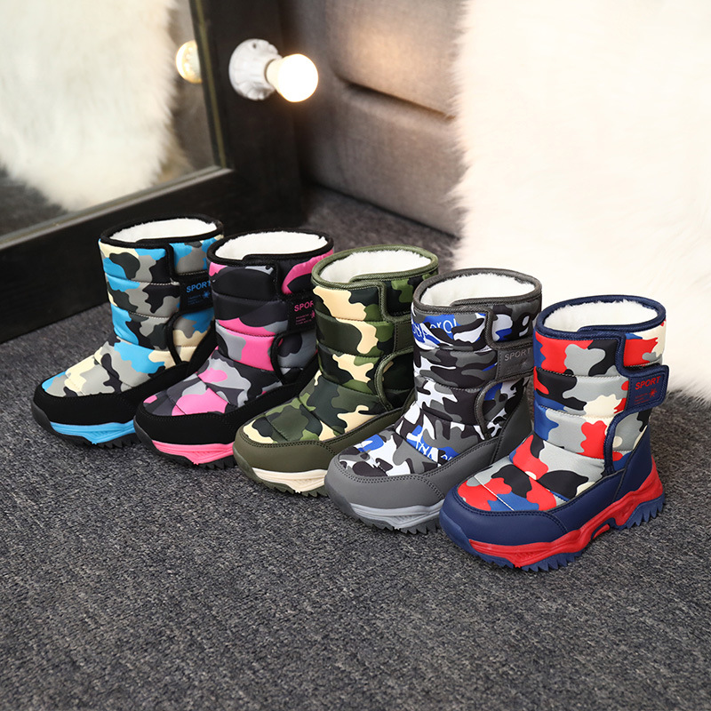 Jongens dikke, warme katoenen schoenen, waterdicht, middelgrote tot grote kinder- en meisjeslaarzen, antislip sneeuwlaarzen_voghion.com
