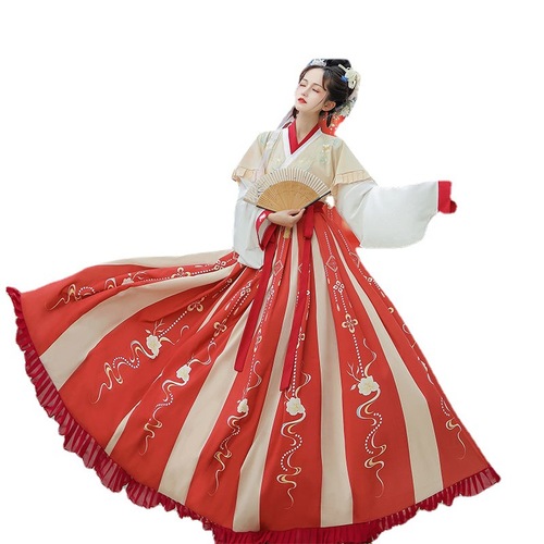 Adult female hanfu 2022 new Chinese wind system of the jin waist pay led to improve daily can wear hanfu dust full set