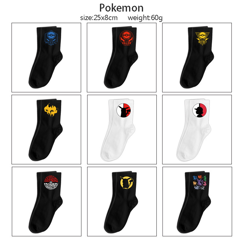 Pokemon Peripheral Socks Anime Printed Long Mid-Calf Cotton Socks Student Sports Cotton Socks Mid-Calf Socks Wholesale