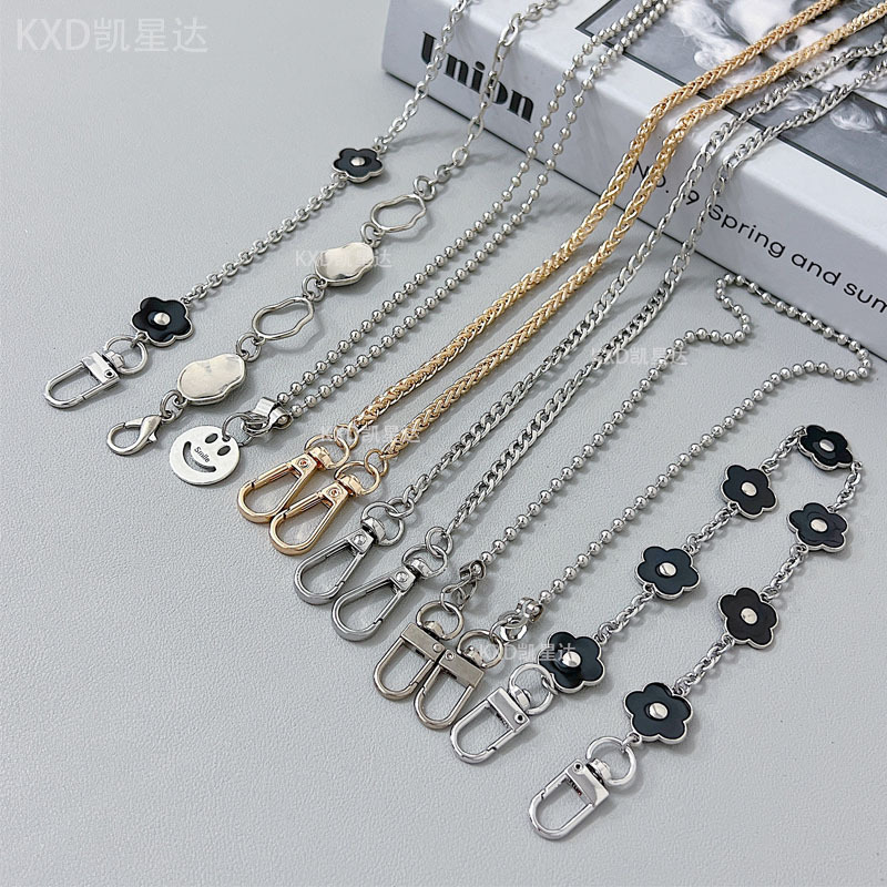 Kaixingda new metal bead chain diagonal chain diy mobile phone case jewelry accessories bead chain Portable Chain 2 in 1