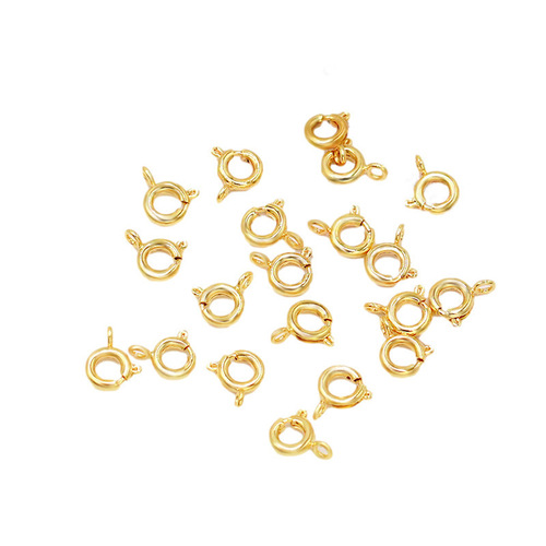 18K Genuine Gold O-Shaped Spring Clasp Fine Necklace DIY Accessory Rose Gold Platinum Necklace Clasp Head Gold Rope Clasp B92