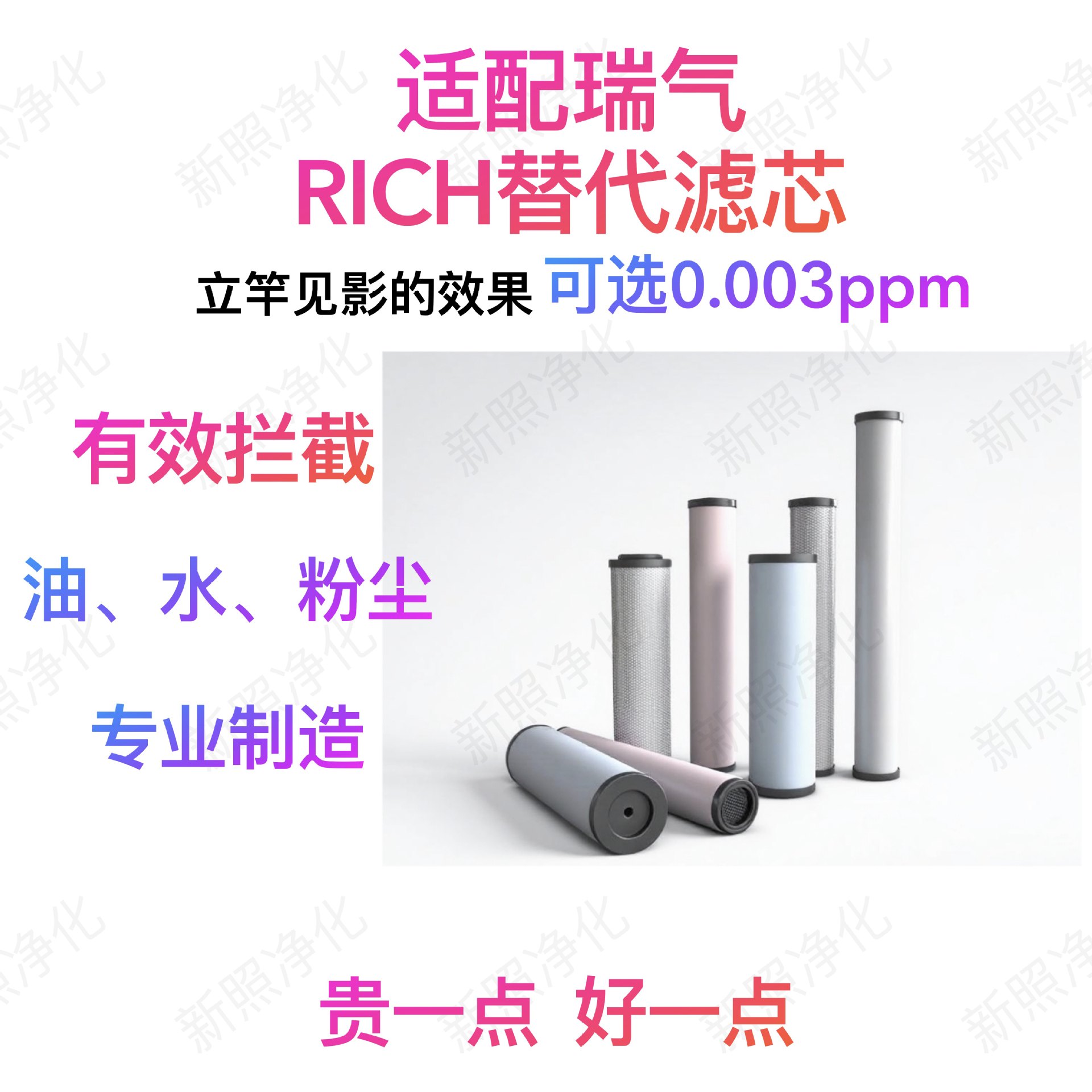 适配瑞气RICH干燥吸干机粉尘除油精密过滤器一代过滤芯替代品包邮