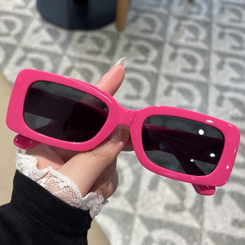 temu high-end large frame face-covering glasses new orange Korean style popular square retro sunglasses women's European and American sunglasses 