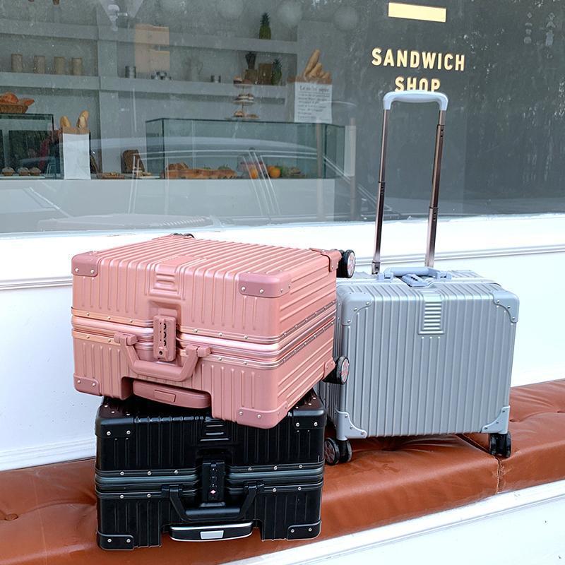 铝框小型行李箱女18寸轻便迷你登机拉杆箱24男26旅行密码箱子20寸