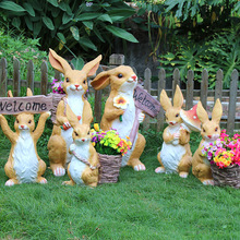 户外花园兔子花缸摆件庭院草坪造景卡通动物模型花盆园艺景观装饰