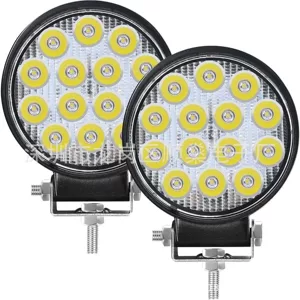 Cross-Border Car Led Spotlight 14 Beads 42W Round Car Front Bumper Light Forklift Light Off-Road Vehicle Work Light Inspection Light